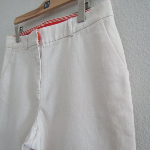 Lands End Women's Jeans 12 White Cropped Wide Leg Selvedge Denim Casual Coastal - Picture 5 of 11